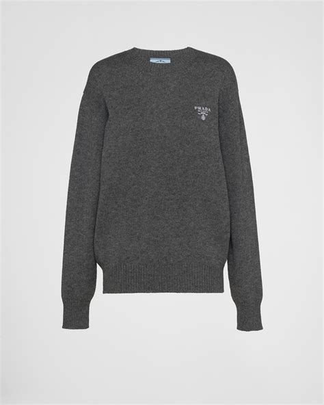 prada grey cashmere monkey sweater|prada cardigan sweater.